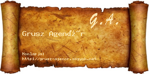 Grusz Agenór névjegykártya